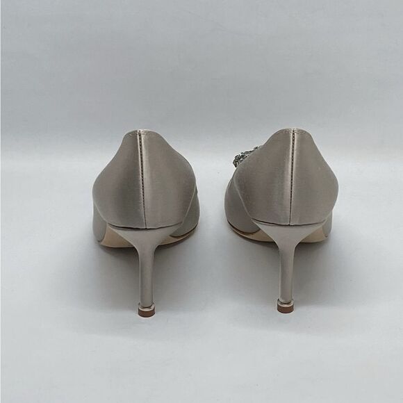 Manolo Blahnik Hangisi 70 Embellished Satin Pumps size 37.5 - Picture 6 of 12